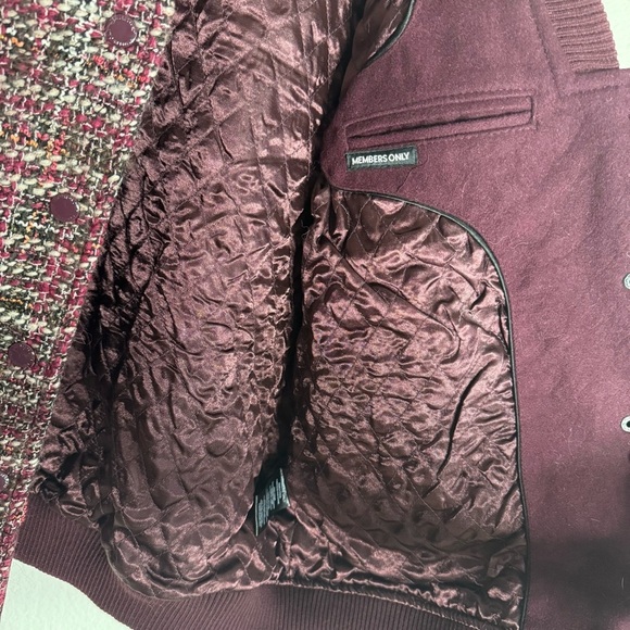 Members only women’s updated tweed varsity jacket red medium - Picture 6 of 6